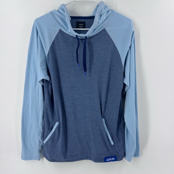 Jason Wu - EvaAir Two-Tone lightweight Blue Hoodie - Picture 2 of 6